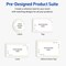 Avery Printable Rounded Corner Postcards, 4.25" x 5.5", Matte White, Pre-printed Green Florals/Gold Dots Design, Sure Feed Technology, Laser & Inkjet Compatible, 40 Total